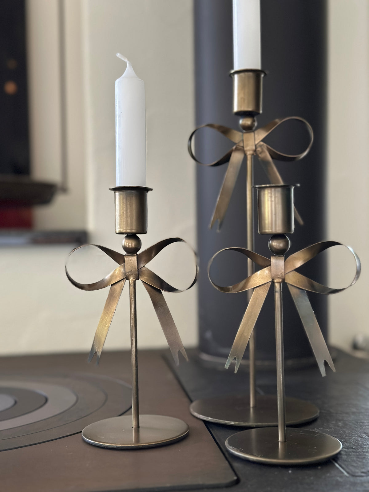 Kerzenhalter/ Kerzenständer mit Schleife