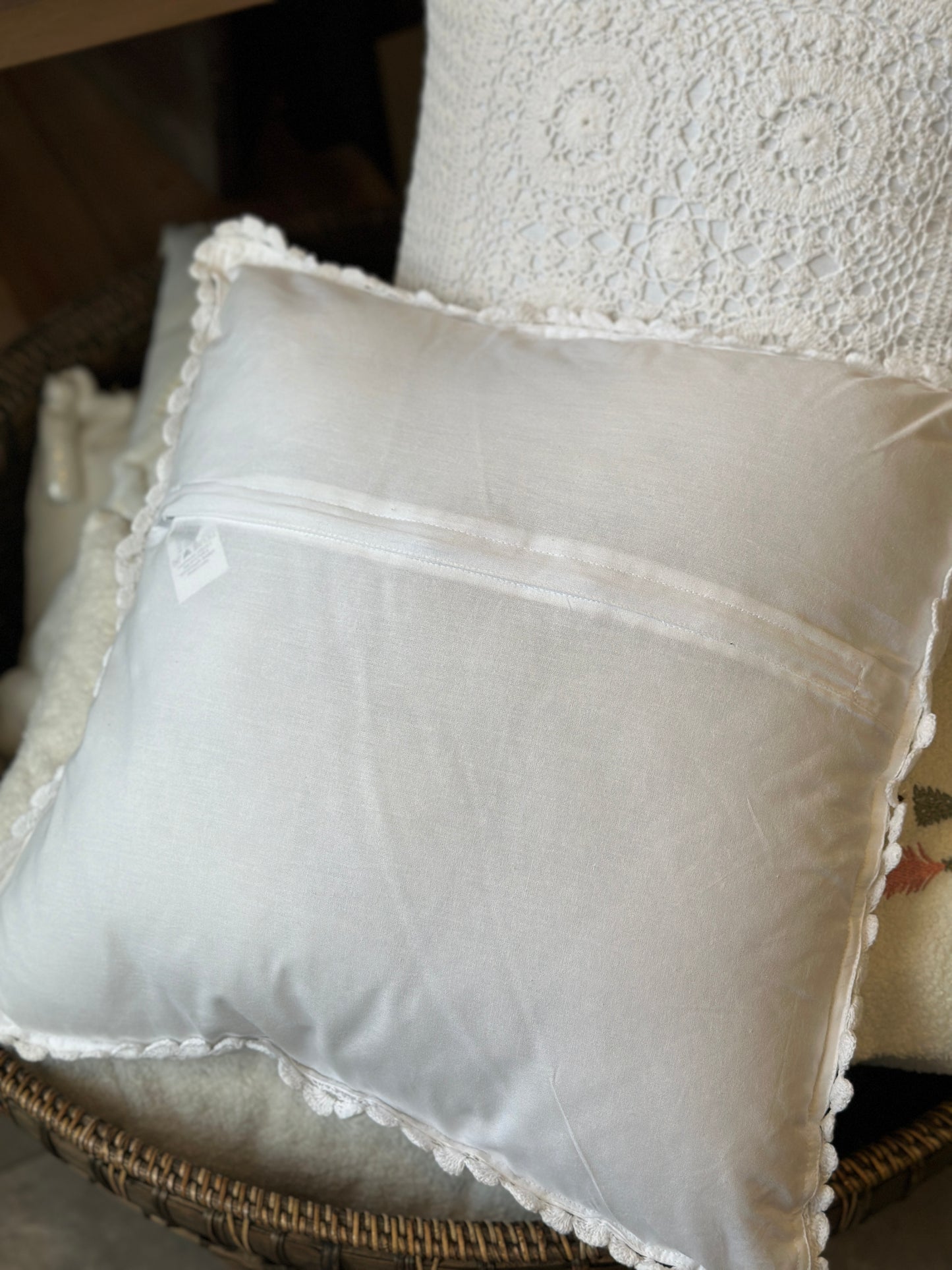 Kissen Handmade mit einem Reißverschluss, weiß
