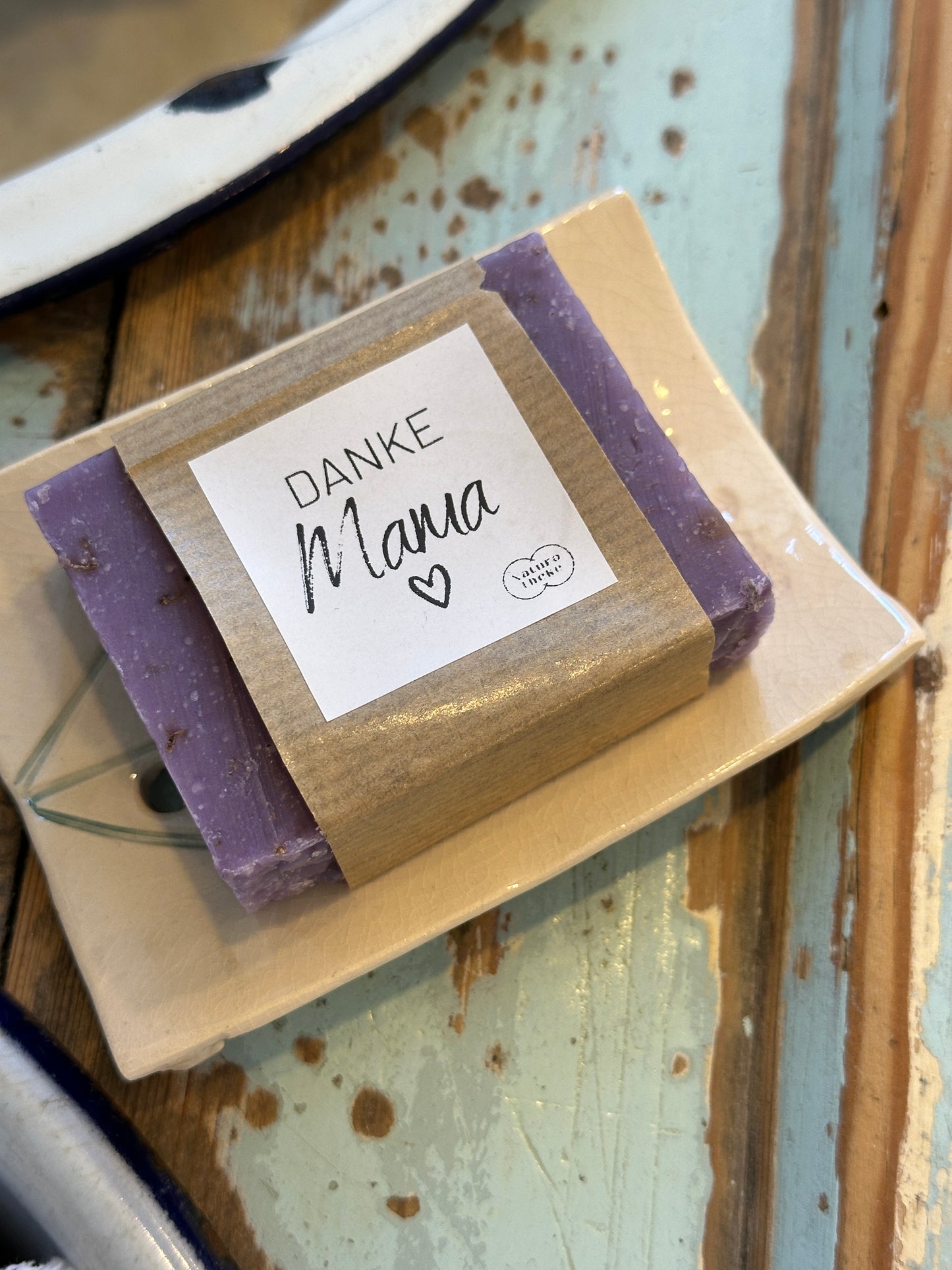 Seife, DANKE Mama Ziegenmilch & Lavendel. Naturseife. Ca. 90g