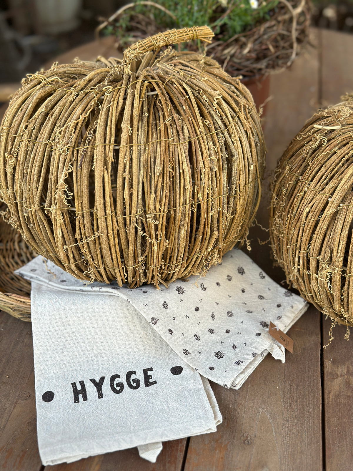 Geschirrtuch Hygge mit braunem Print