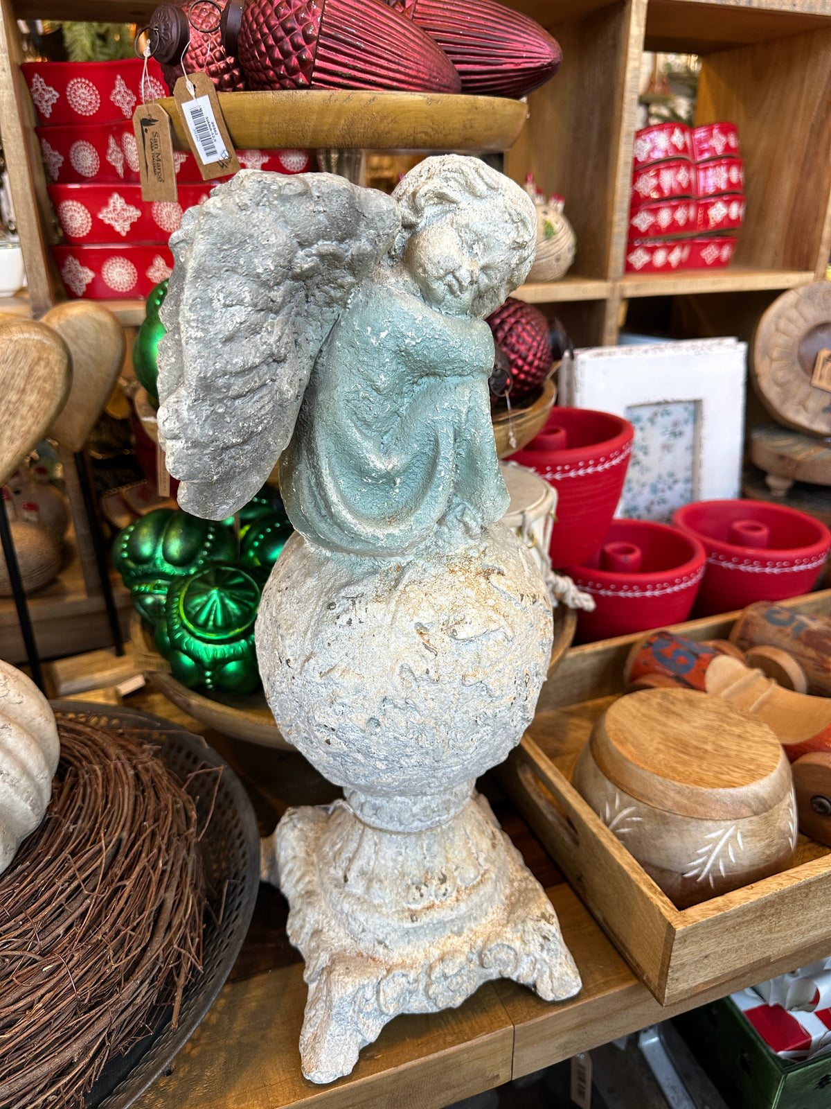 Engel aus Beton, Shabby/ Antik H: 43cm