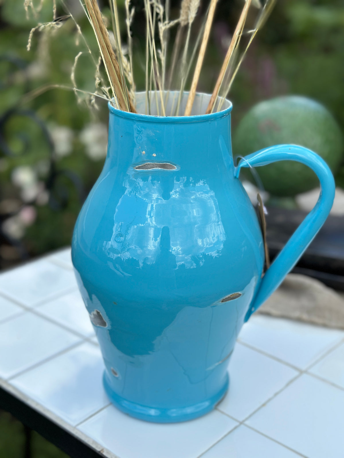 Krug/ Vase, Metall in Shabby Optik