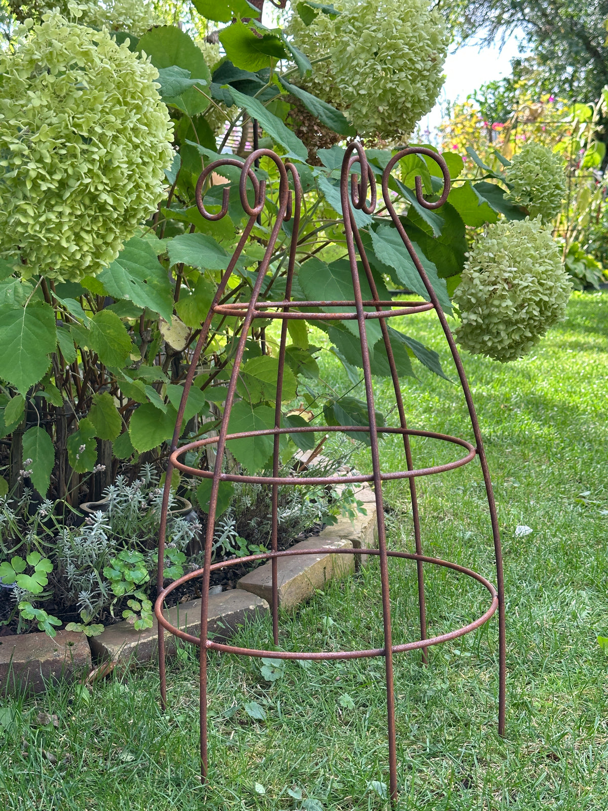 Blumenstütze/ Rankhilfe/ Rankturm Set 2 Stück. (zwei gleiche) Eisen echtrost H: 60cm D: 35cm