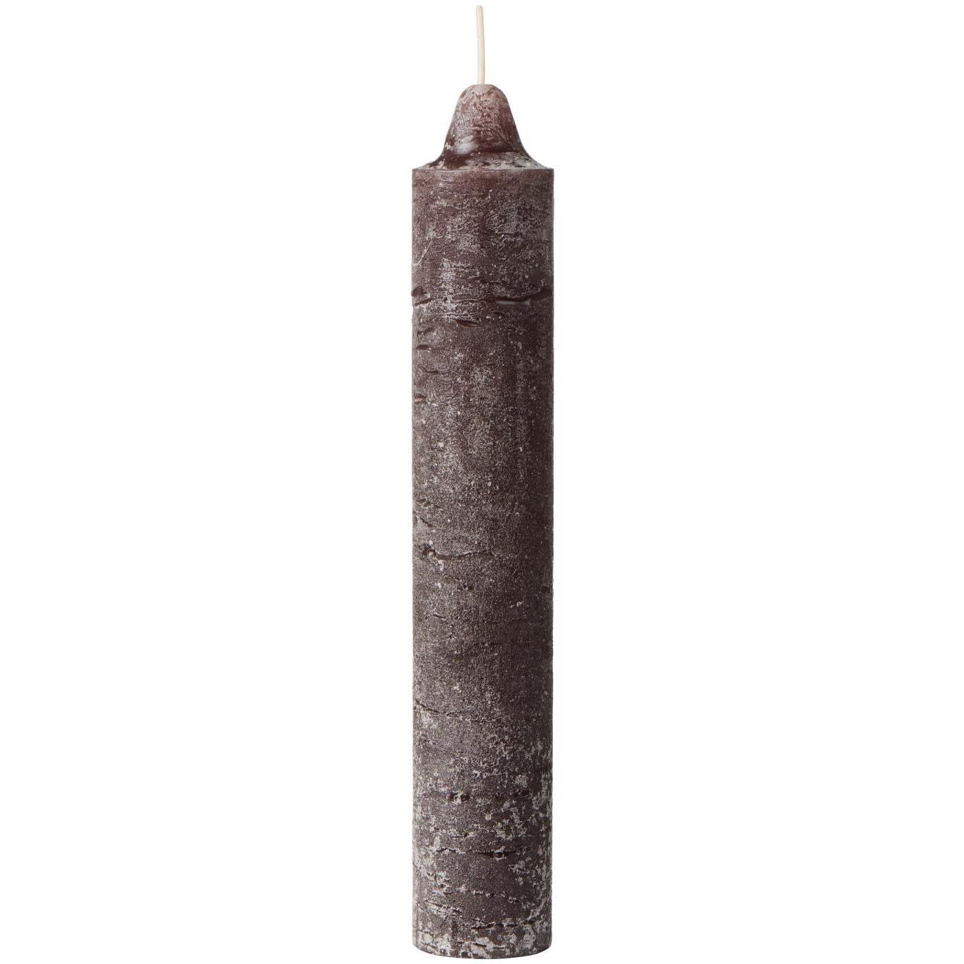 Kerze rustikal, chocolate H: 23/3,8 cm.