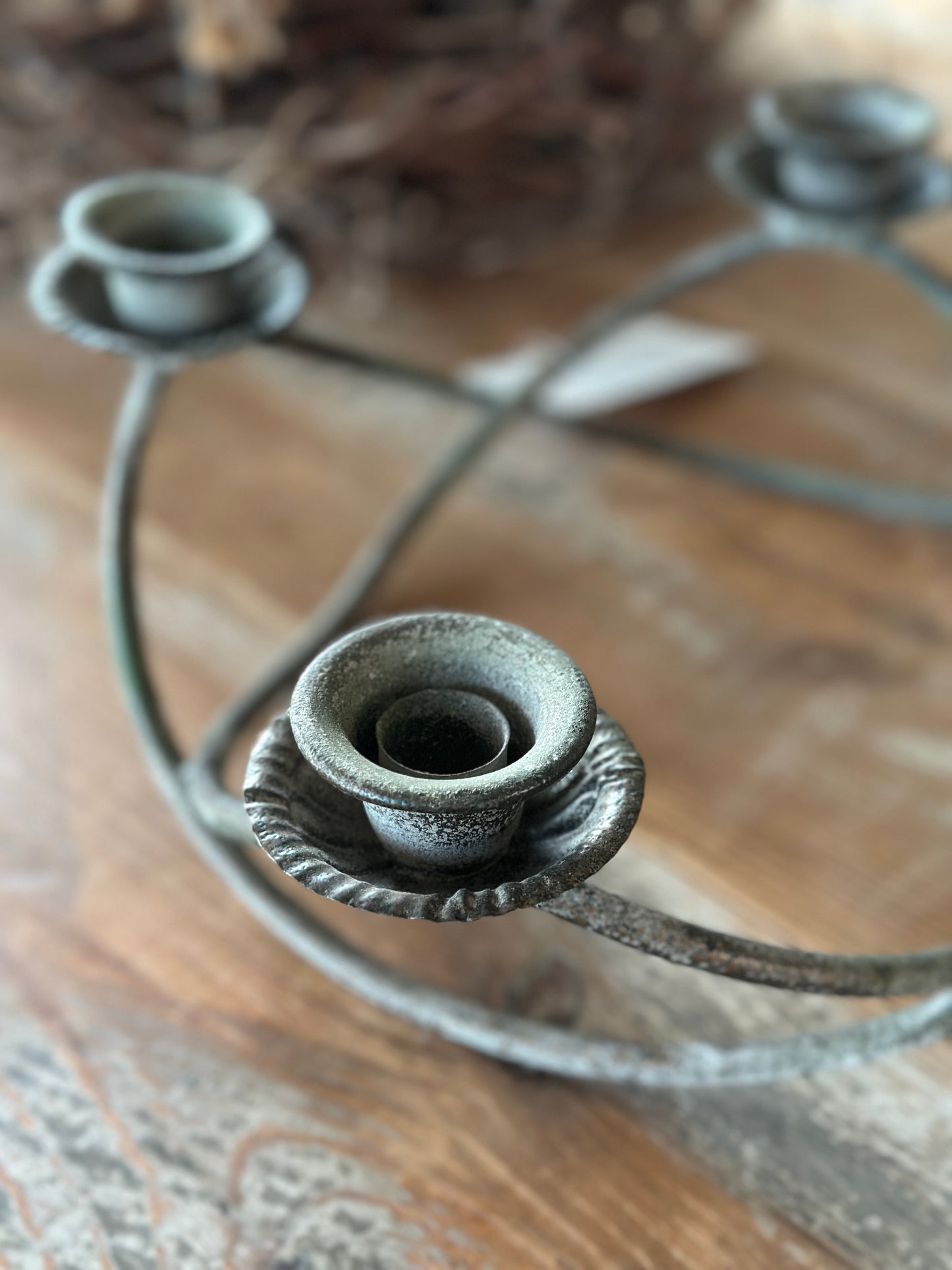 Kerzenhalter aus Metall, Antik Optik D: 36,5