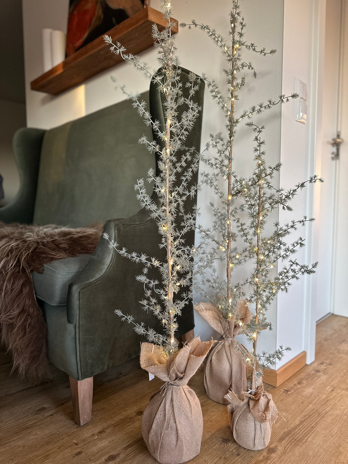 Baum Kunst mit LEDs mit Timer H: 130cm