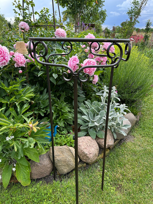Blumenstütze/ Rankhilfe/ Staudenstütze Set2 Stück Eisen, dunkelrostfarben patiniert
