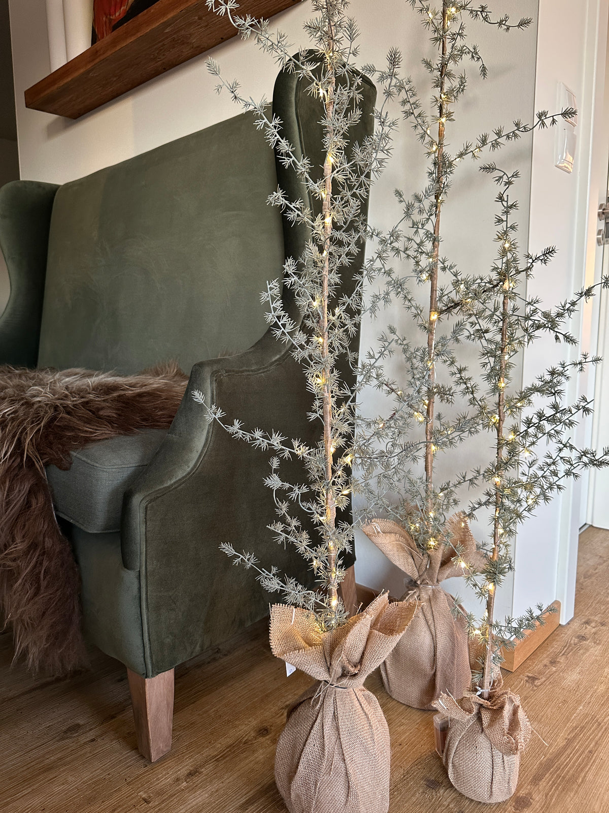 Baum Kunst mit LEDs mit Timer H: 130cm