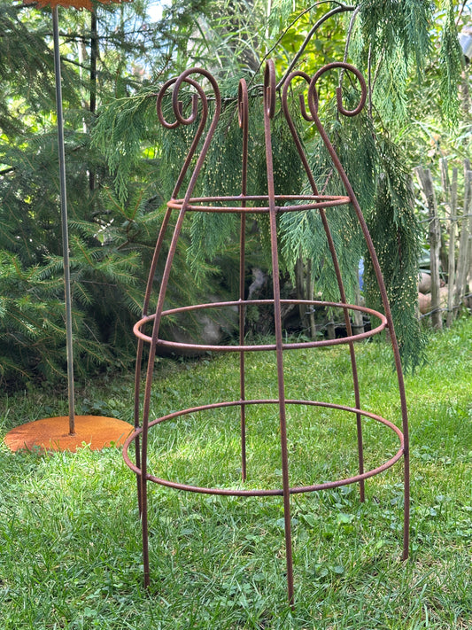 Blumenstütze/ Rankhilfe/ Rankturm Eisen echtrost H: 60cm D: 35cm