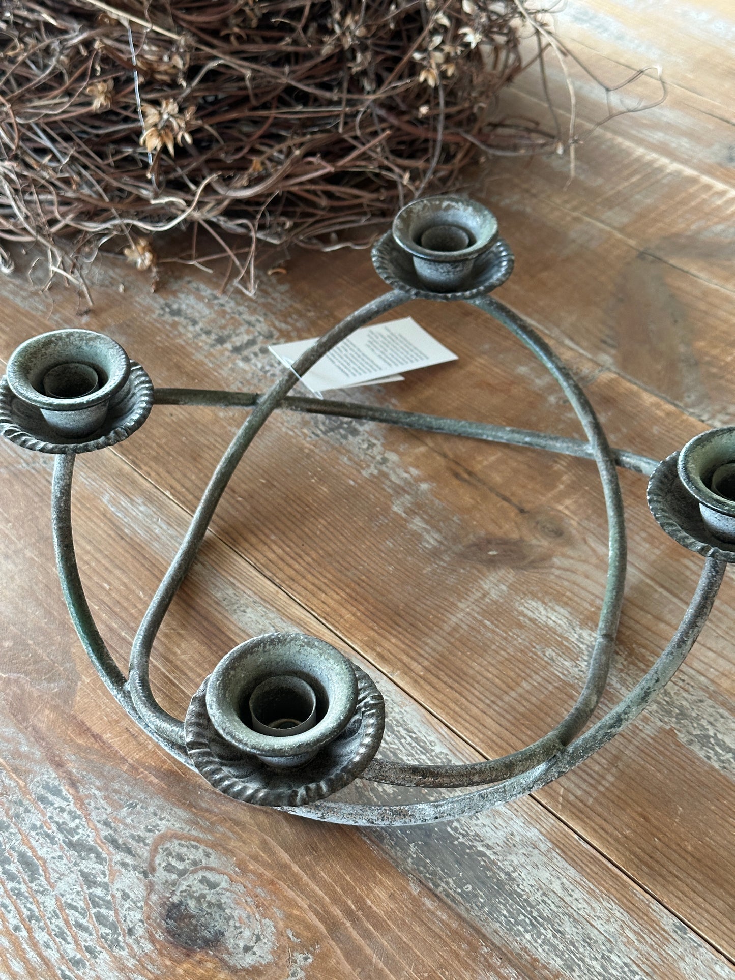 Kerzenhalter aus Metall, Antik Optik D: 36,5