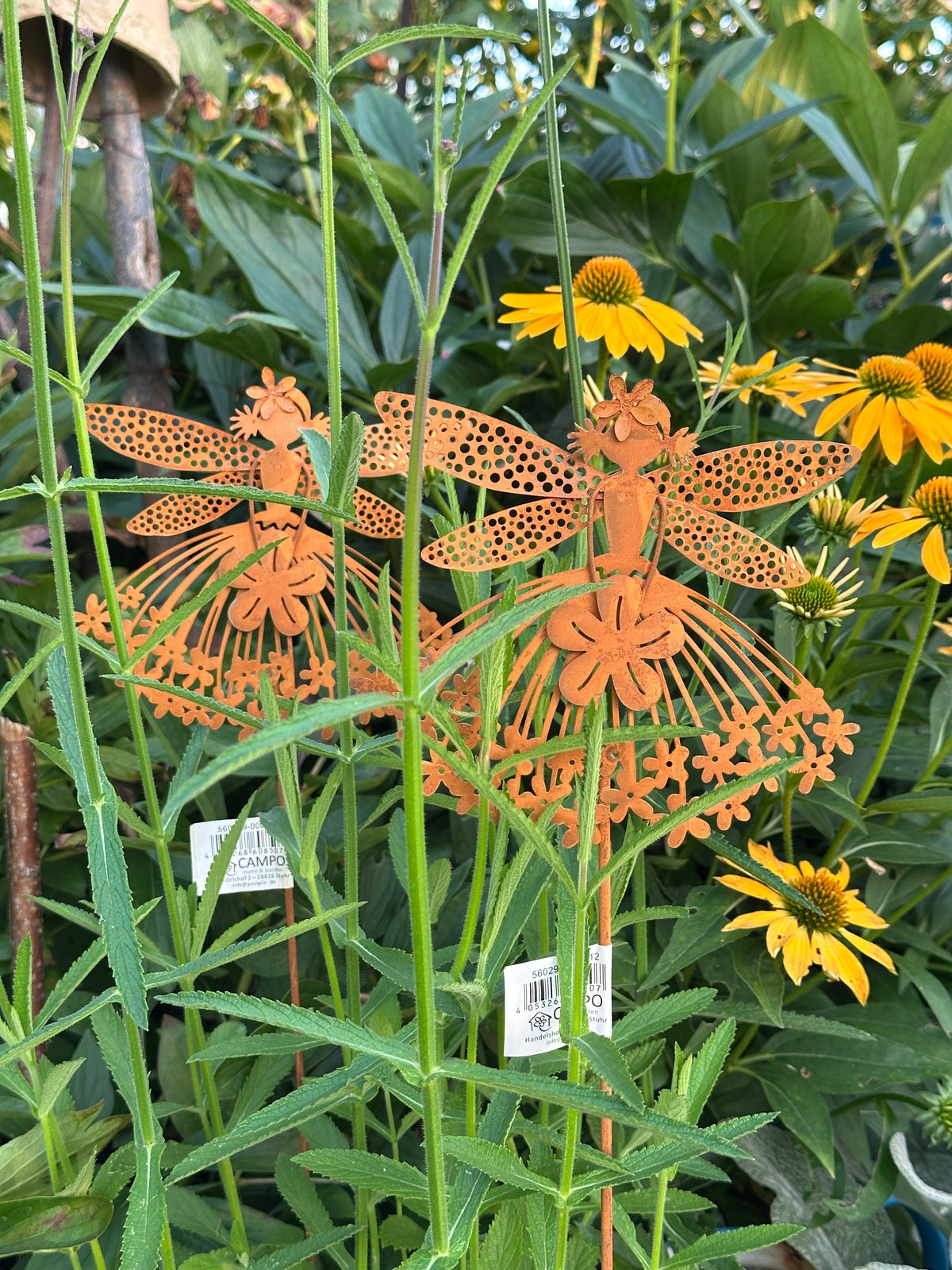 Fee/ Figur Blumen Mädchen, Schmetterling, Stecker Rost