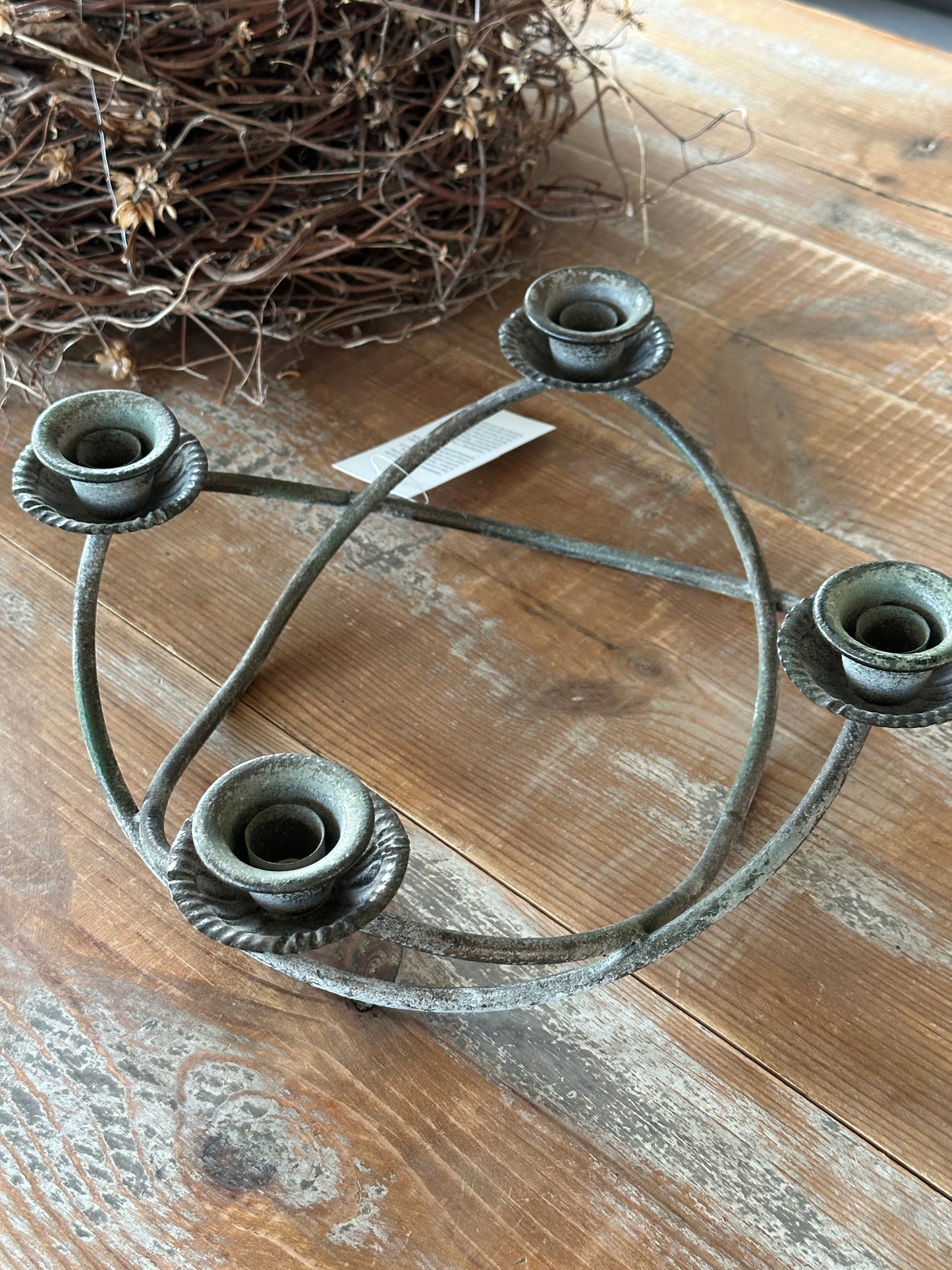 Kerzenhalter aus Metall, Antik Optik D: 36,5