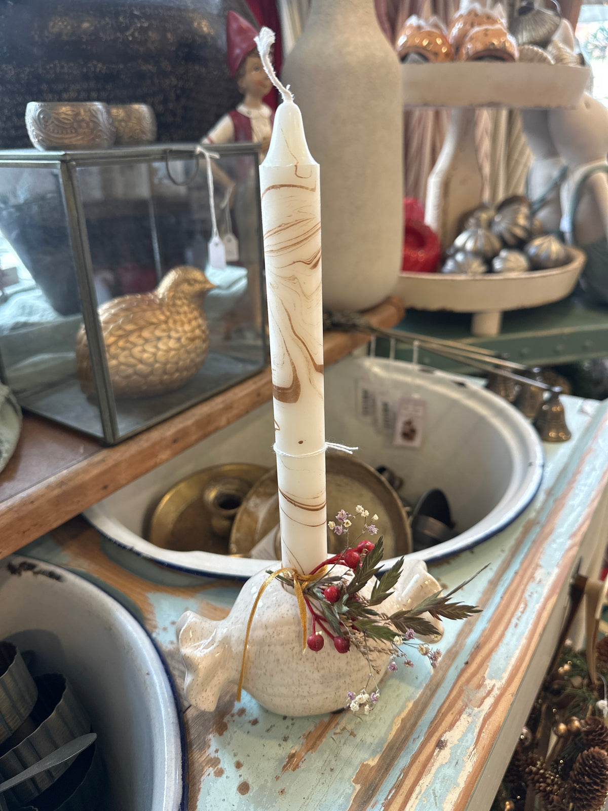 Bonbon Kerzenhalter aus Keramik