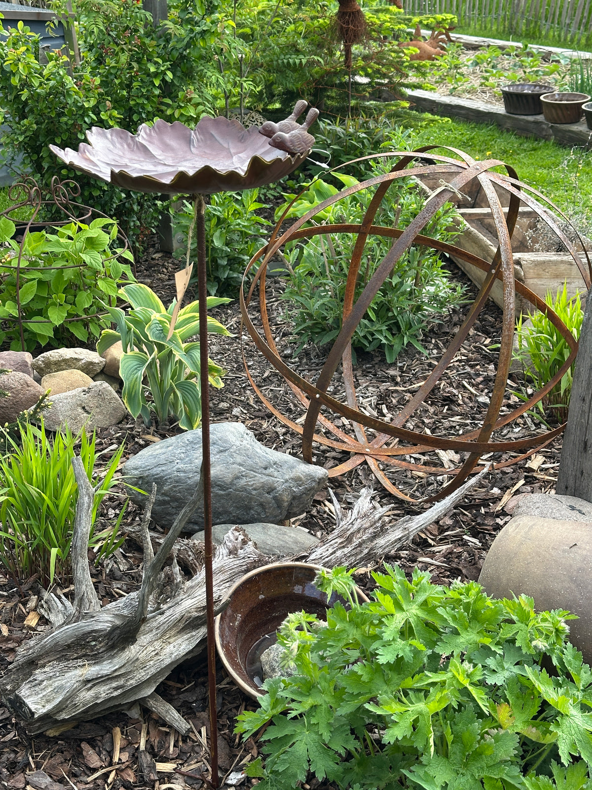 Blatt/ Vogelfutterhalter/ Stecker aus Metall, Shabby