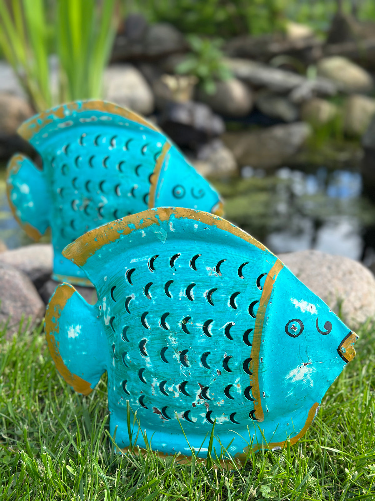 Fisch aus Metall, Kerzenhalter/ Teelicht