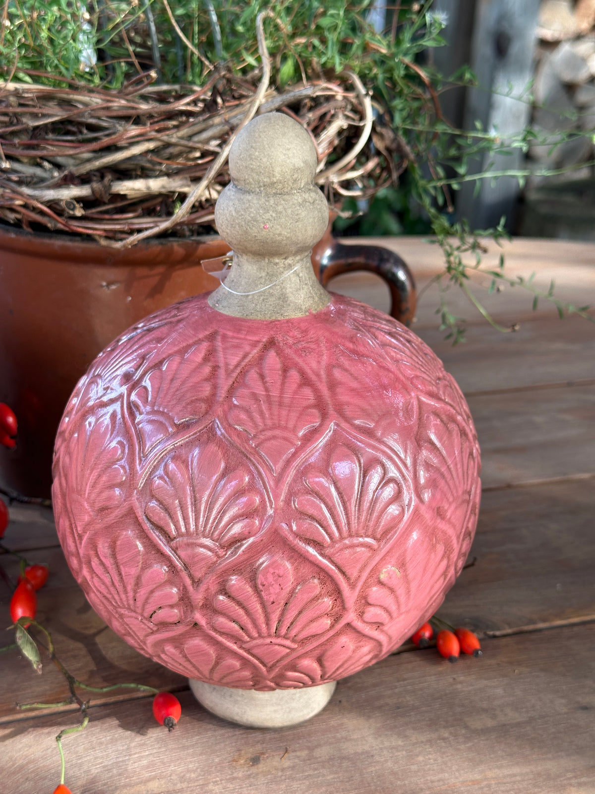 Kugel/ Deko Kugel Steingut, Rosé