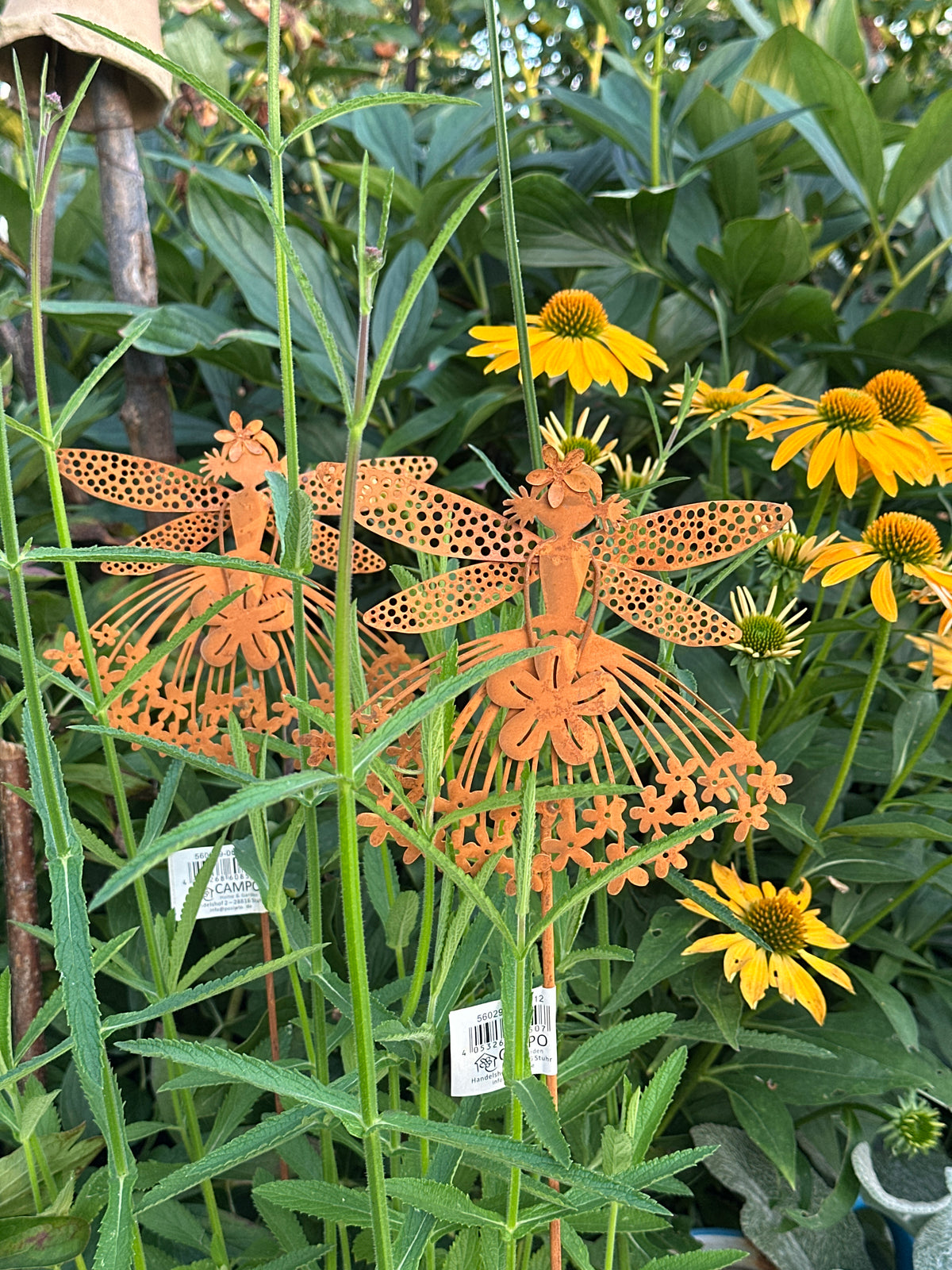 Fee/ Figur Blumen Mädchen, Schmetterling, Stecker Rost