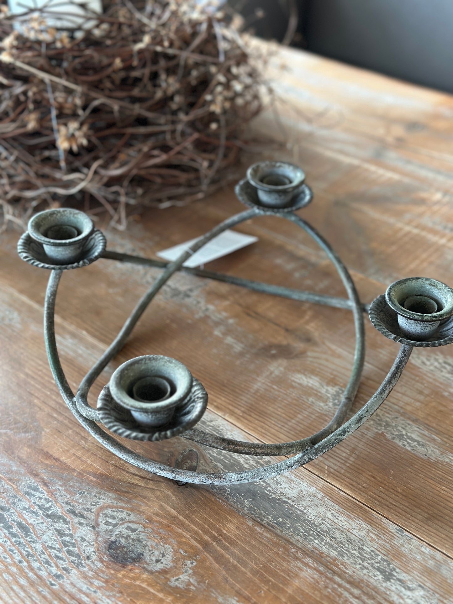 Kerzenhalter aus Metall, Antik Optik D: 36,5