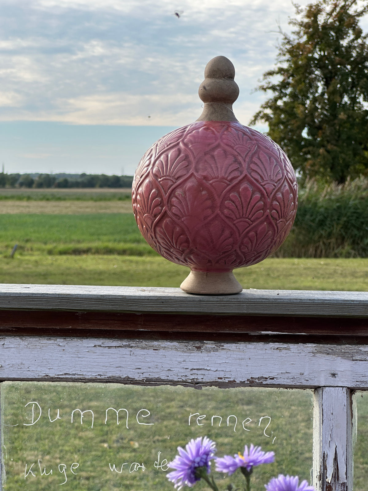 Kugel/ Deko Kugel Steingut, Rosé