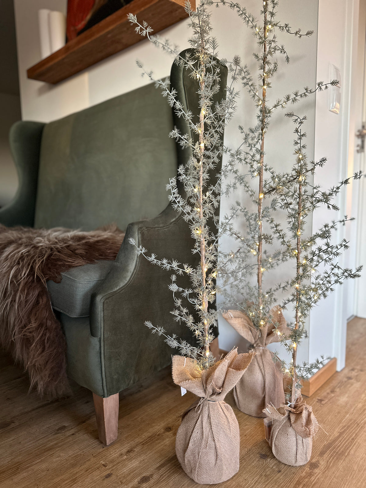 Baum Kunst mit LEDs mit Timer H: 130cm