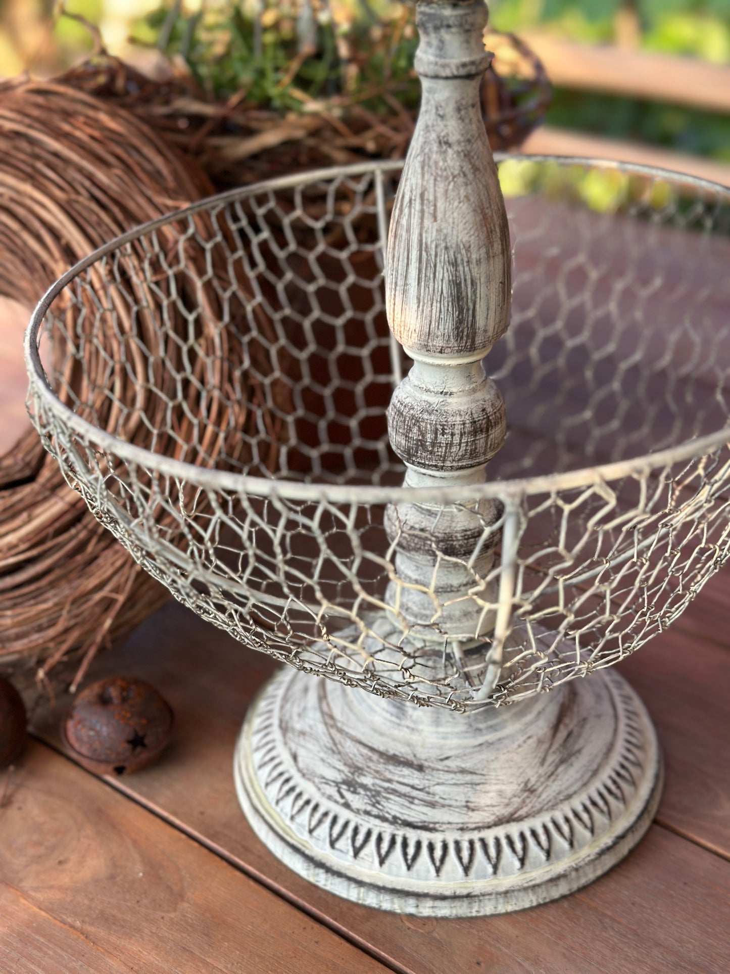 Etagere antik weiß/ grau, Metall 30x44cm