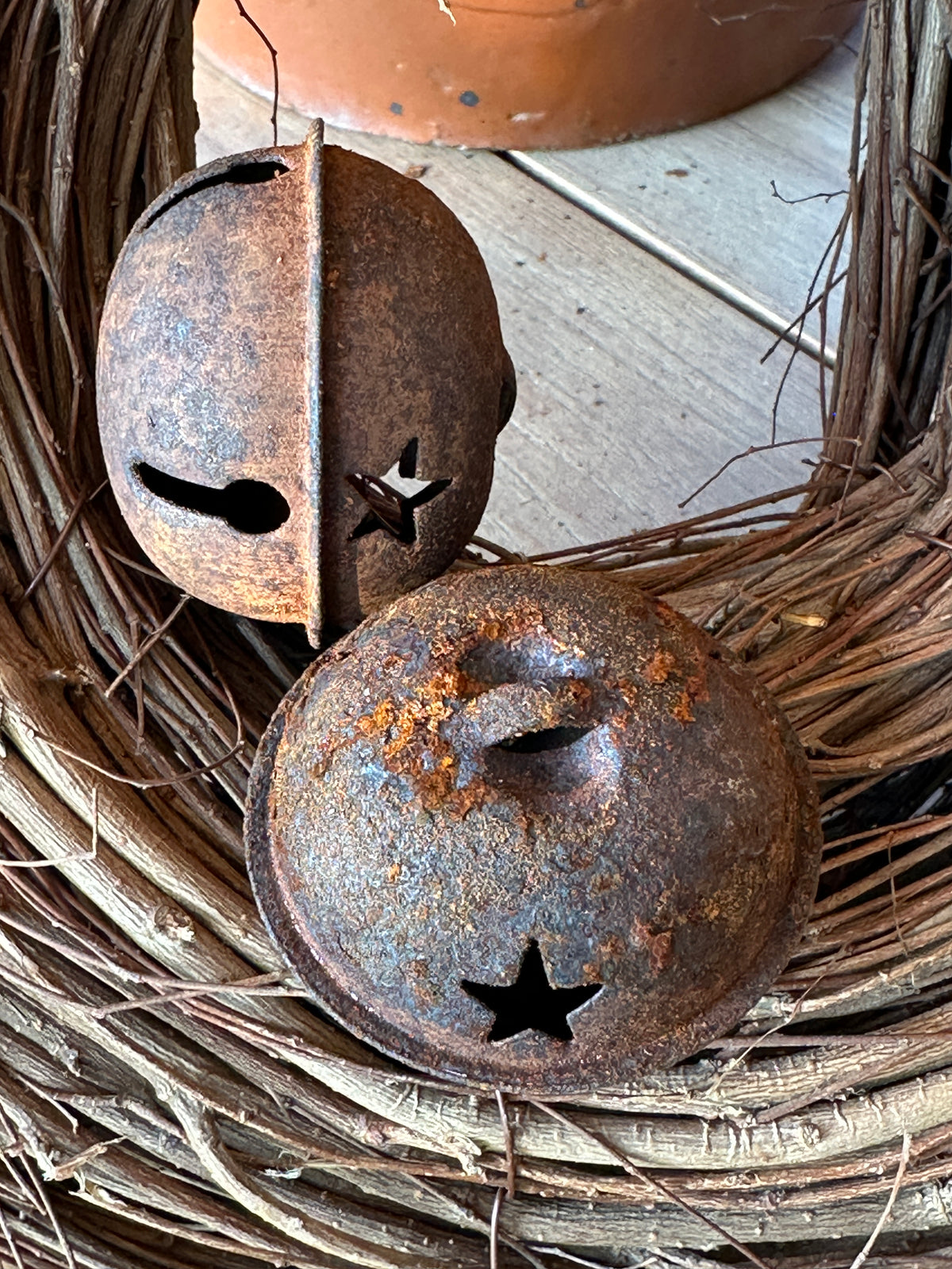 Glöckchen aus Metall, Rost 5x4 cm