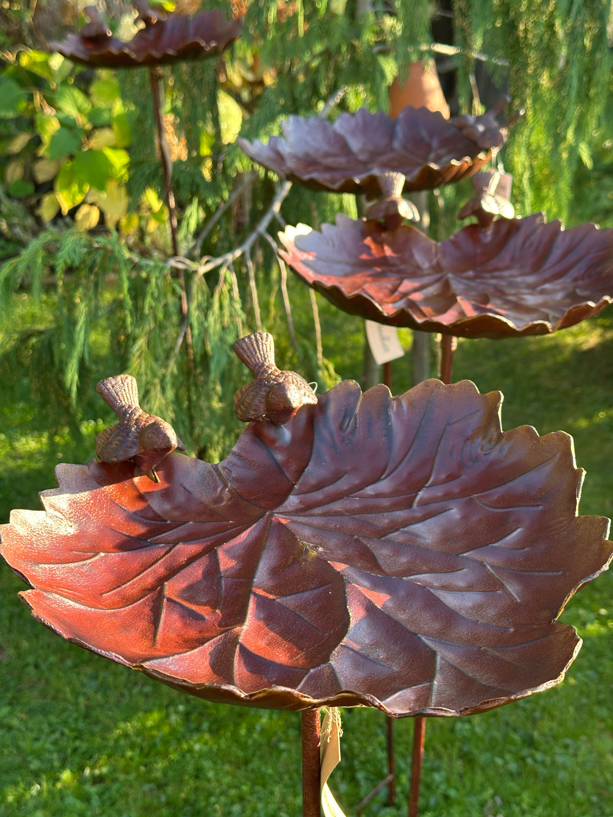 Blatt/ Vogelfutterhalter/ Stecker aus Metall, Shabby