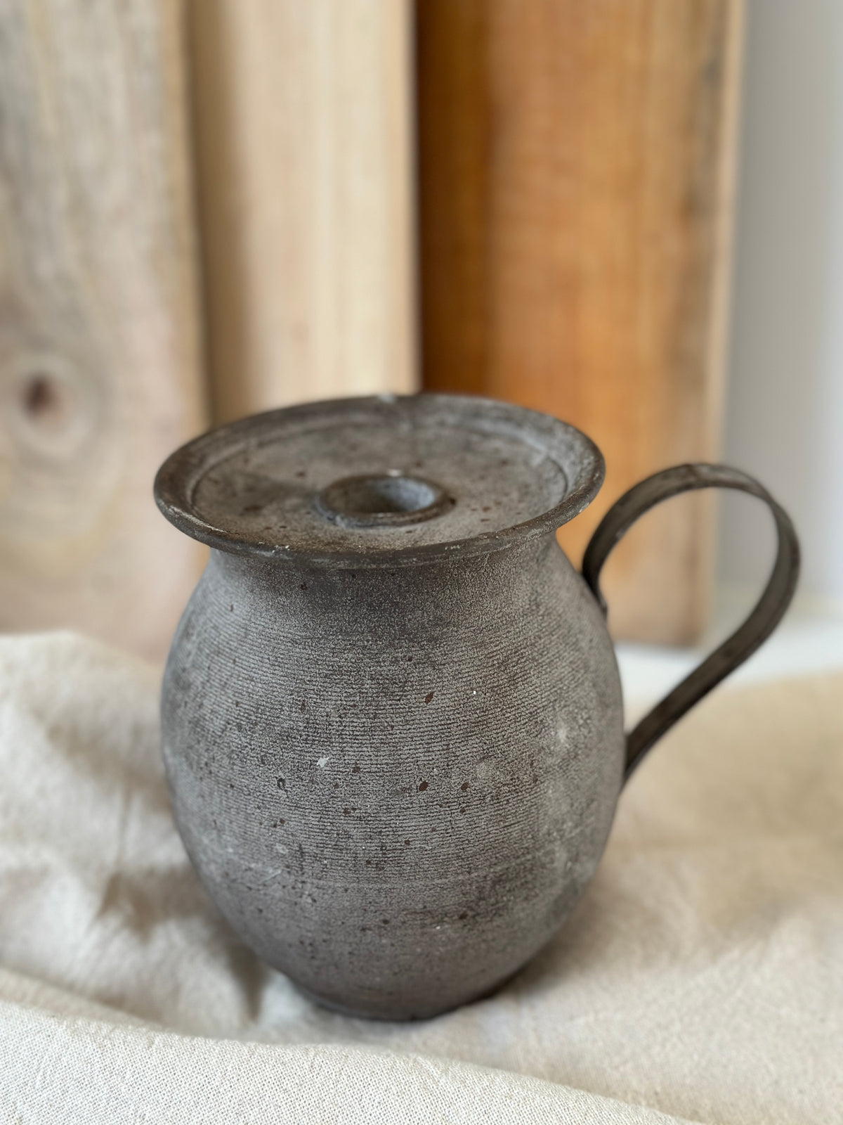 Kerzenhalter/ Krug aus Metall/ ohne Kerze ohne Deko