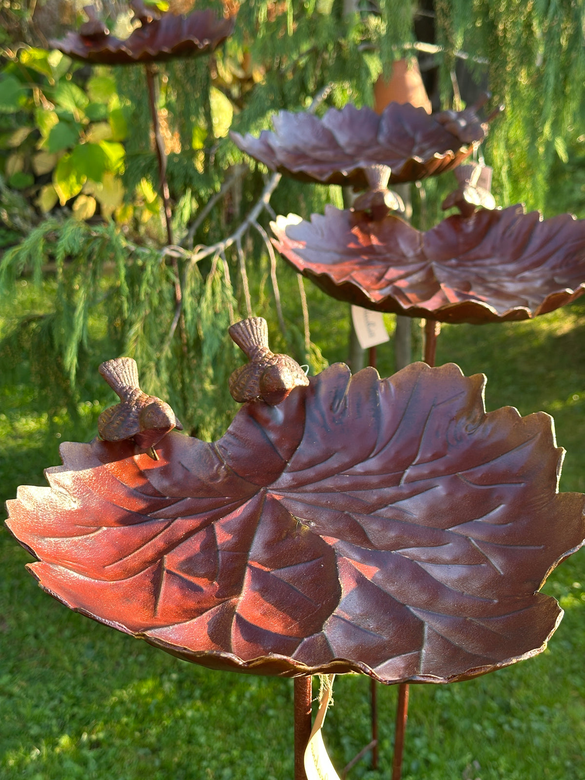Blatt/ Vogelfutterhalter/ Stecker aus Metall, Shabby