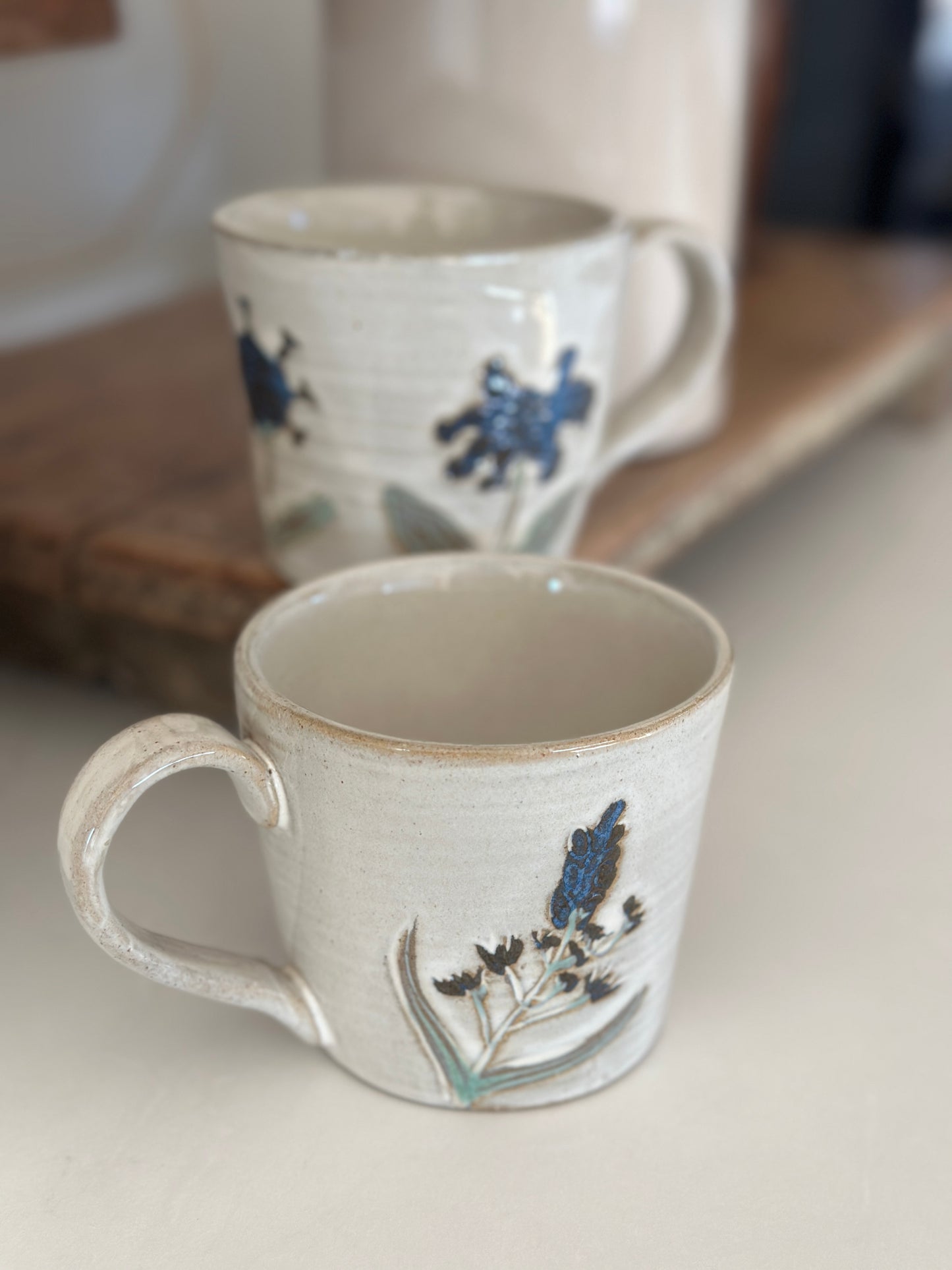 Becher/ Blumen Tasse, Steinzeug.