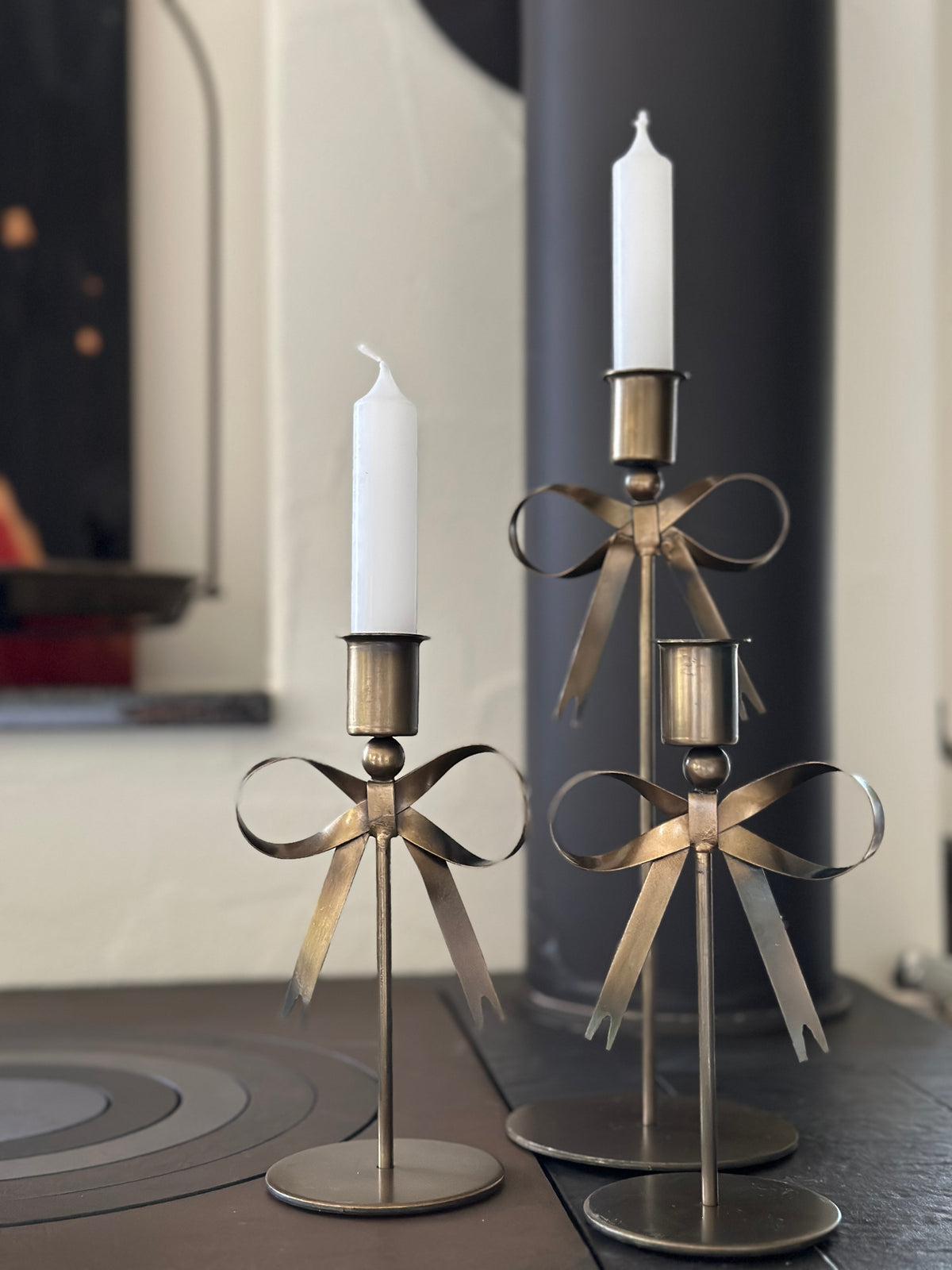 Kerzenhalter/ Kerzenständer mit Schleife