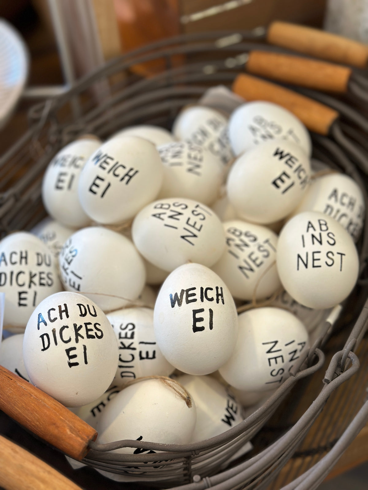 Ei echt 6 Set weiß mit Beschriftung