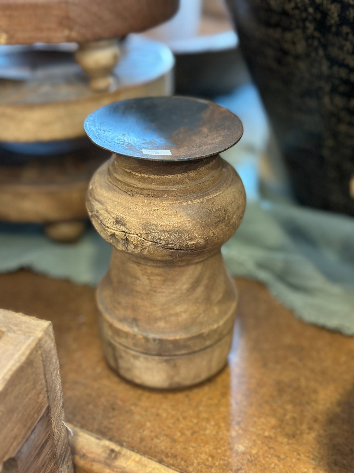 Kerzenhalter aus Holz, Shabby