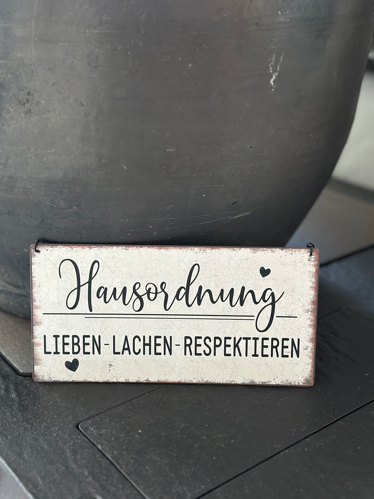 Schild aus Metall 10x20cm.