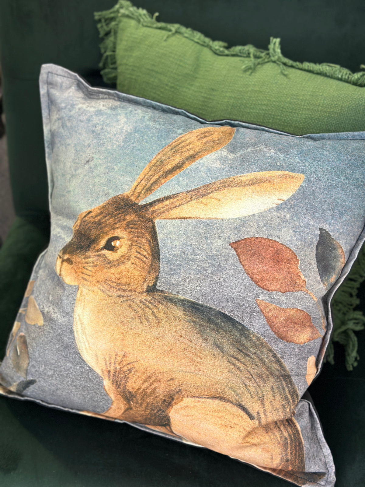 Kissen Hase braun/ grau