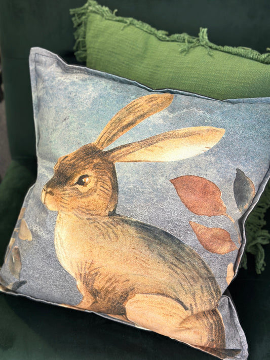 Kissen Hase braun/ grau