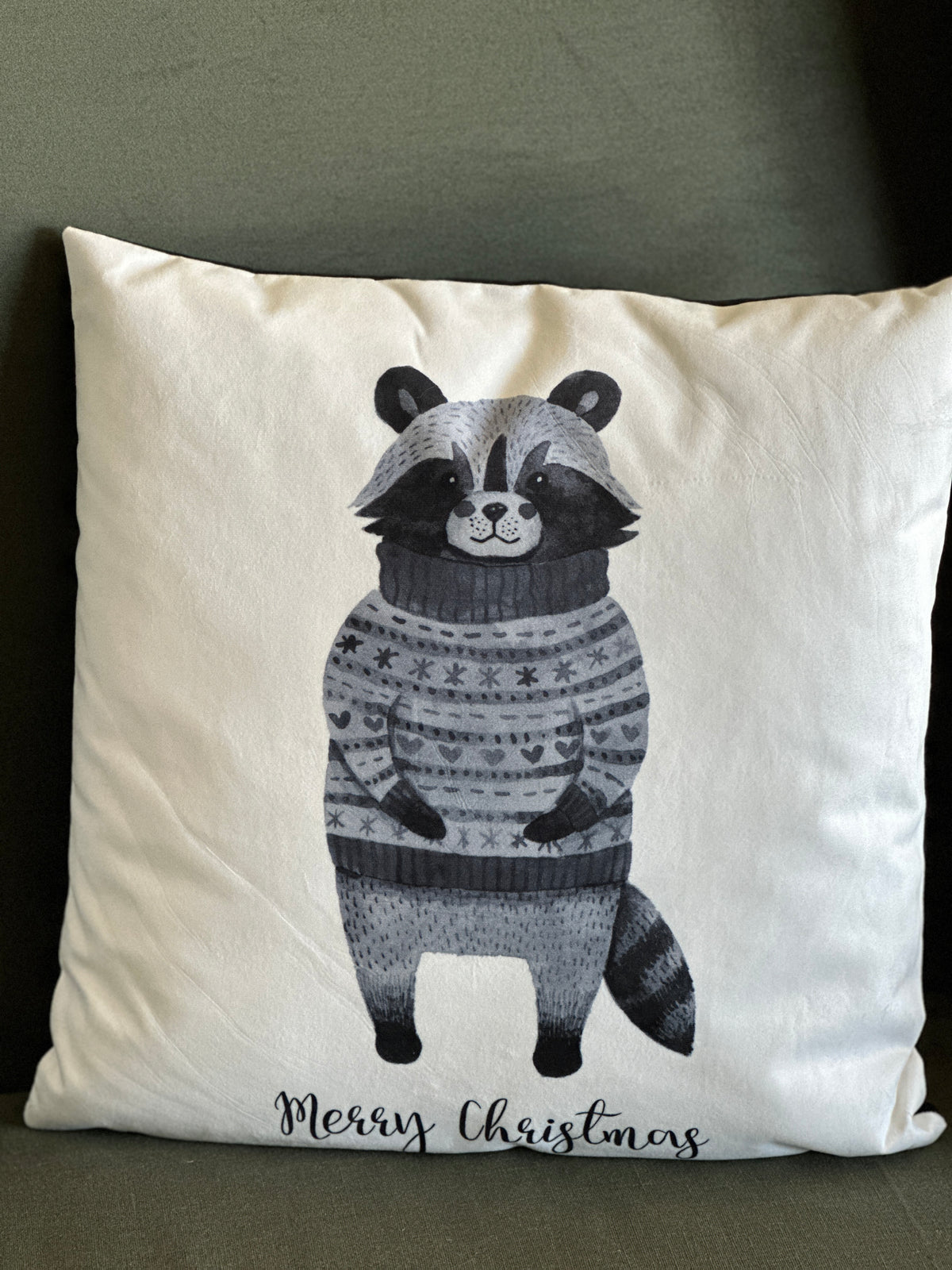 Kissen Waschbär 45x45cm.