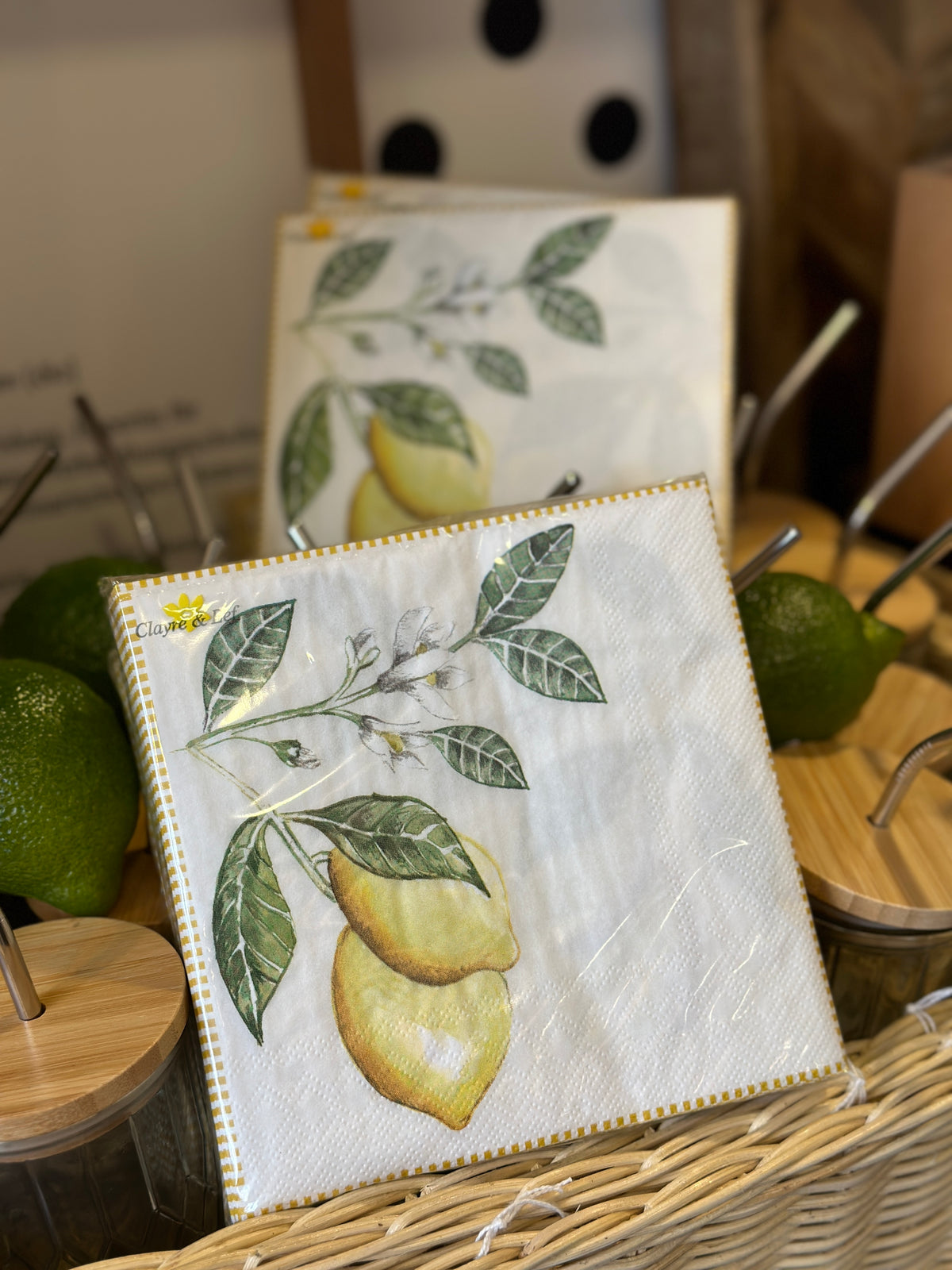 Servietten mit Zitronen 🍋 Muster