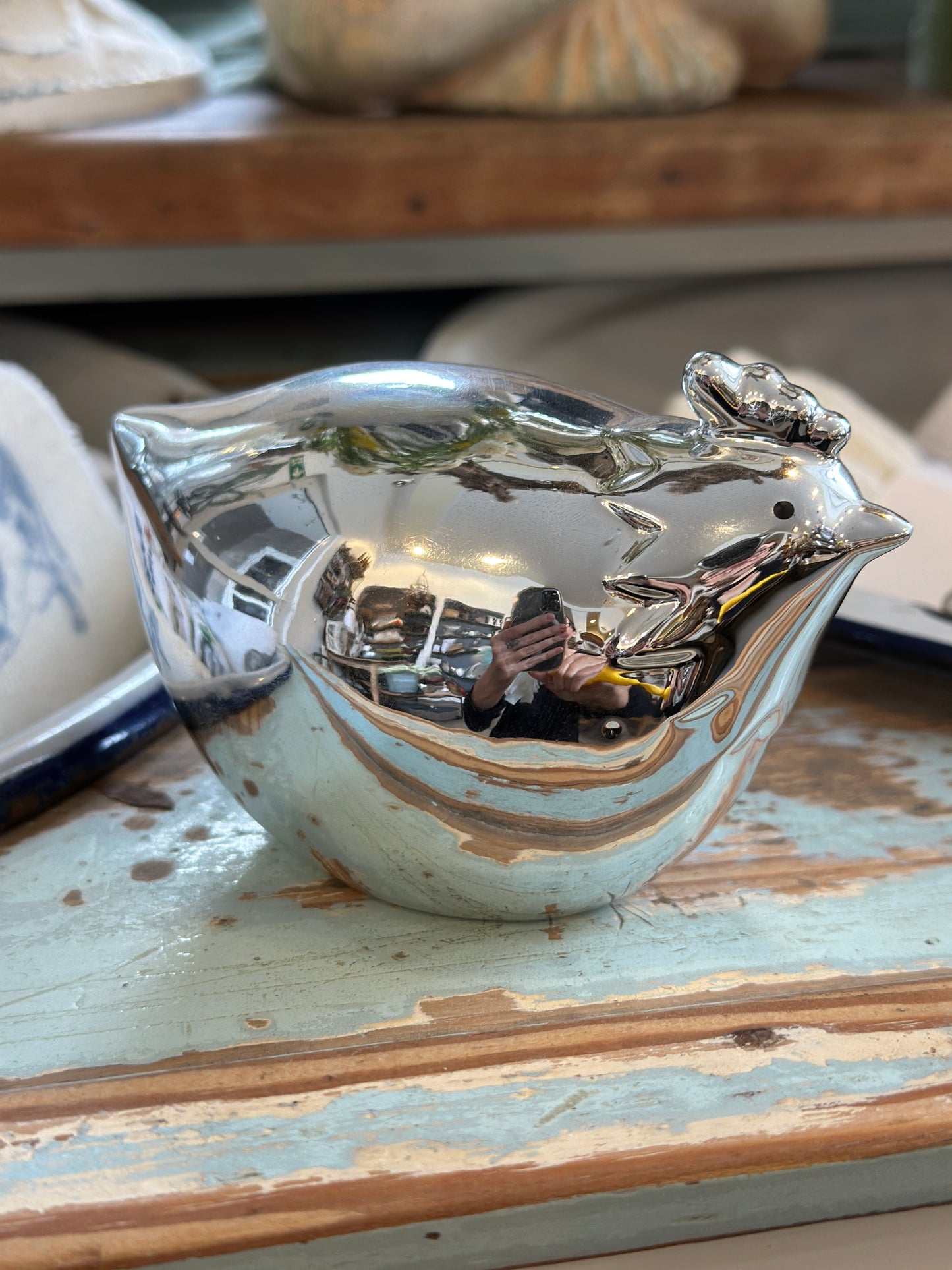 Henne Silber aus Polyresin