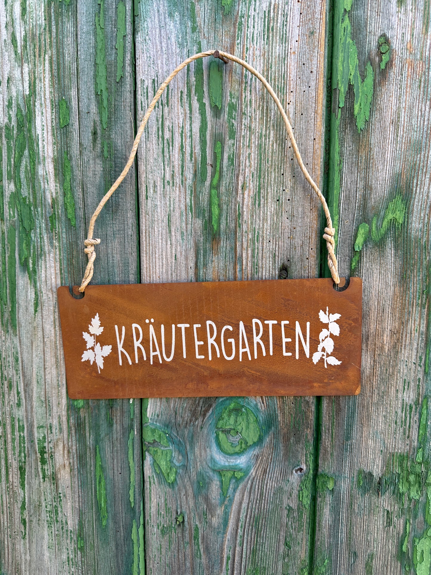 Tafel- Kräutergarten mit Kordel & Beschriftung 10x25cm.