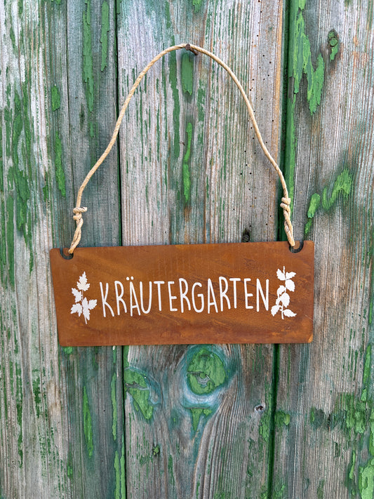 Tafel- Kräutergarten mit Kordel & Beschriftung 10x25cm.