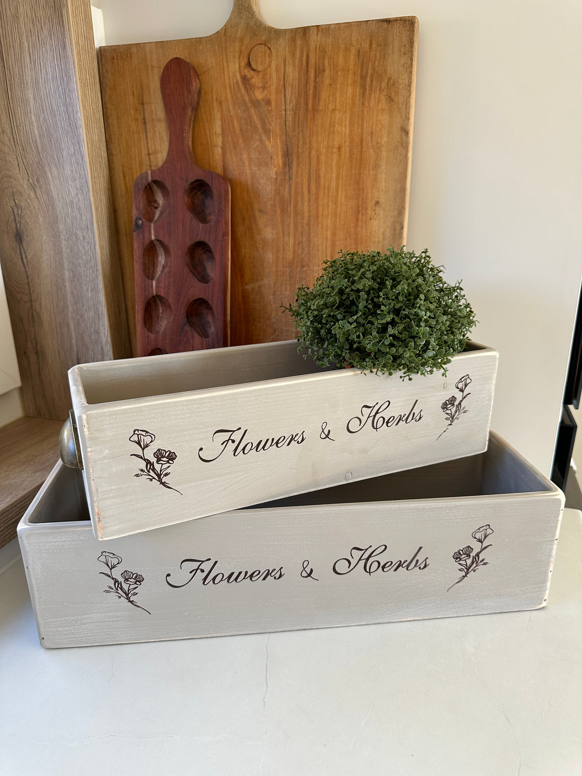 Holz-Kasten Set/2 Shabby