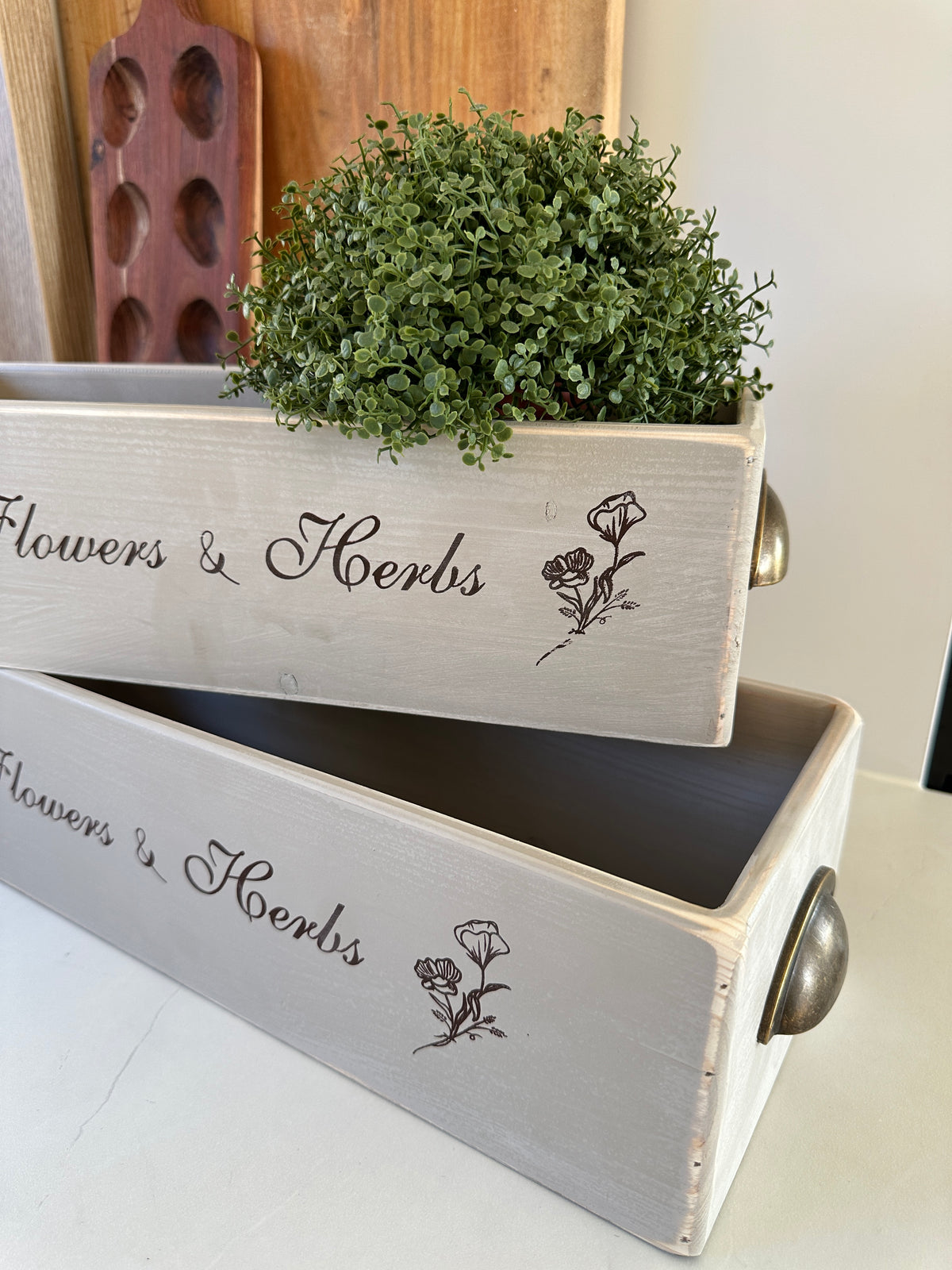 Holz-Kasten Set/2 Shabby