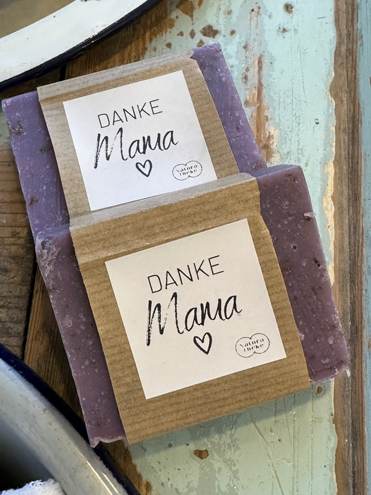 Seife, DANKE Mama Ziegenmilch & Lavendel. Naturseife. Ca. 90g