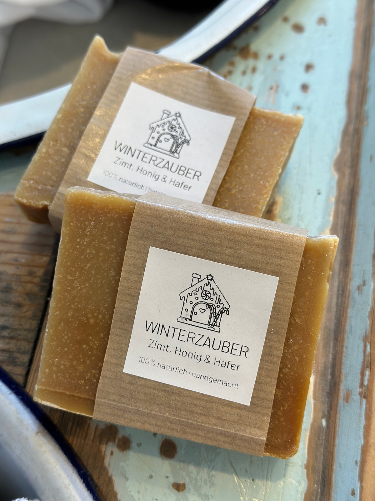 Seife Winterzauber Naturseife, Zimt, Honig & Hafer 100% natürliche, handgemachte Naturseife