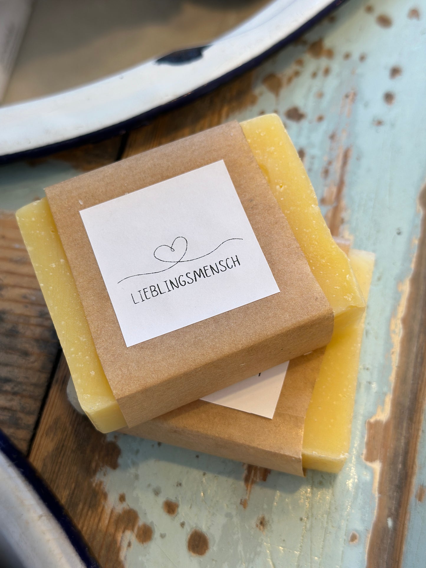 Seife, Lieblingsmensch/ Seife 100% natürliche, handgemachte Naturseife. Mango/ Mandarine. Ca. 90g