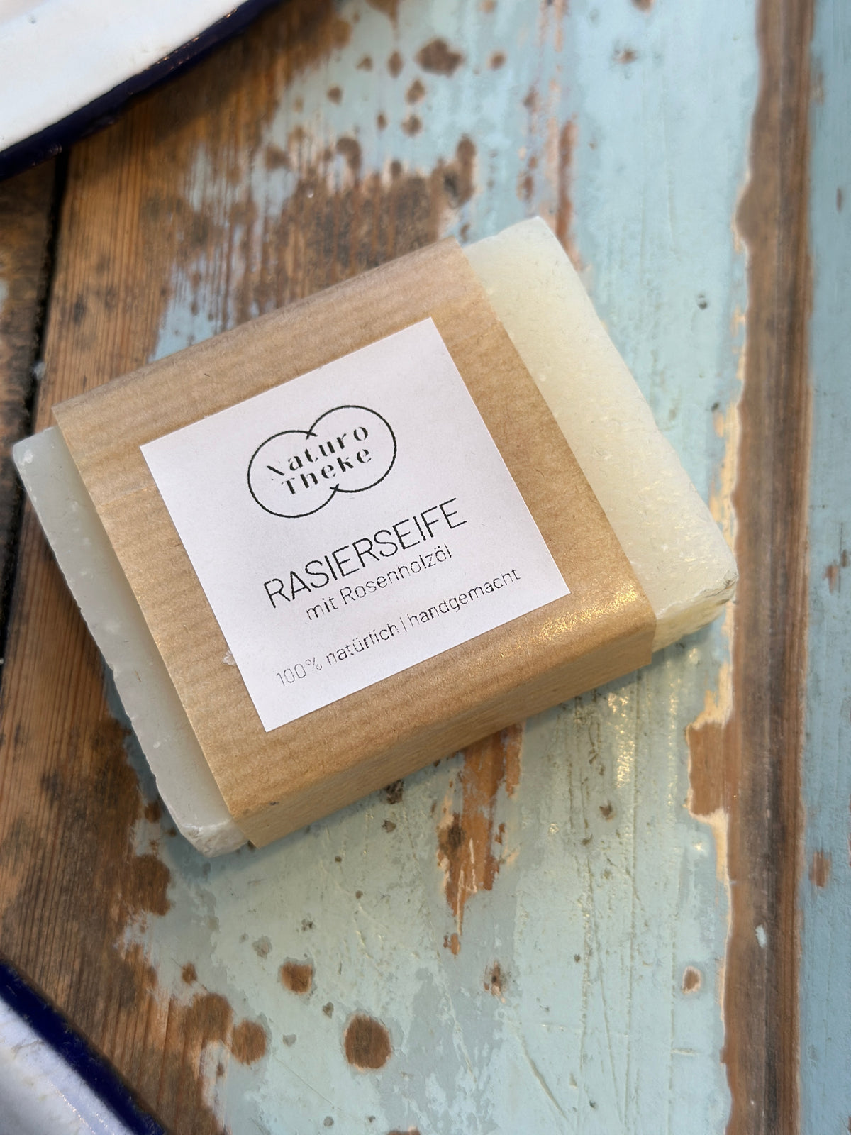 Seife, Rasierseife mit Rosenholzöl. Naturseife. Ca. 90g