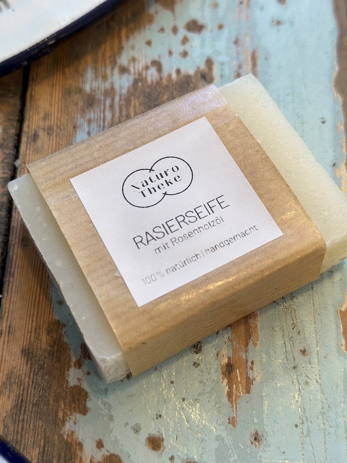 Seife, Rasierseife mit Rosenholzöl. Naturseife. Ca. 90g