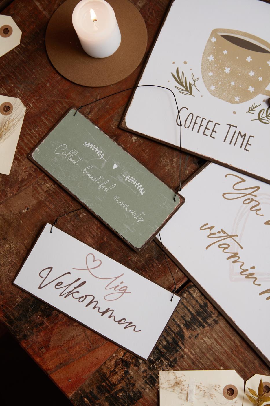 Schild, Collect beautiful moments