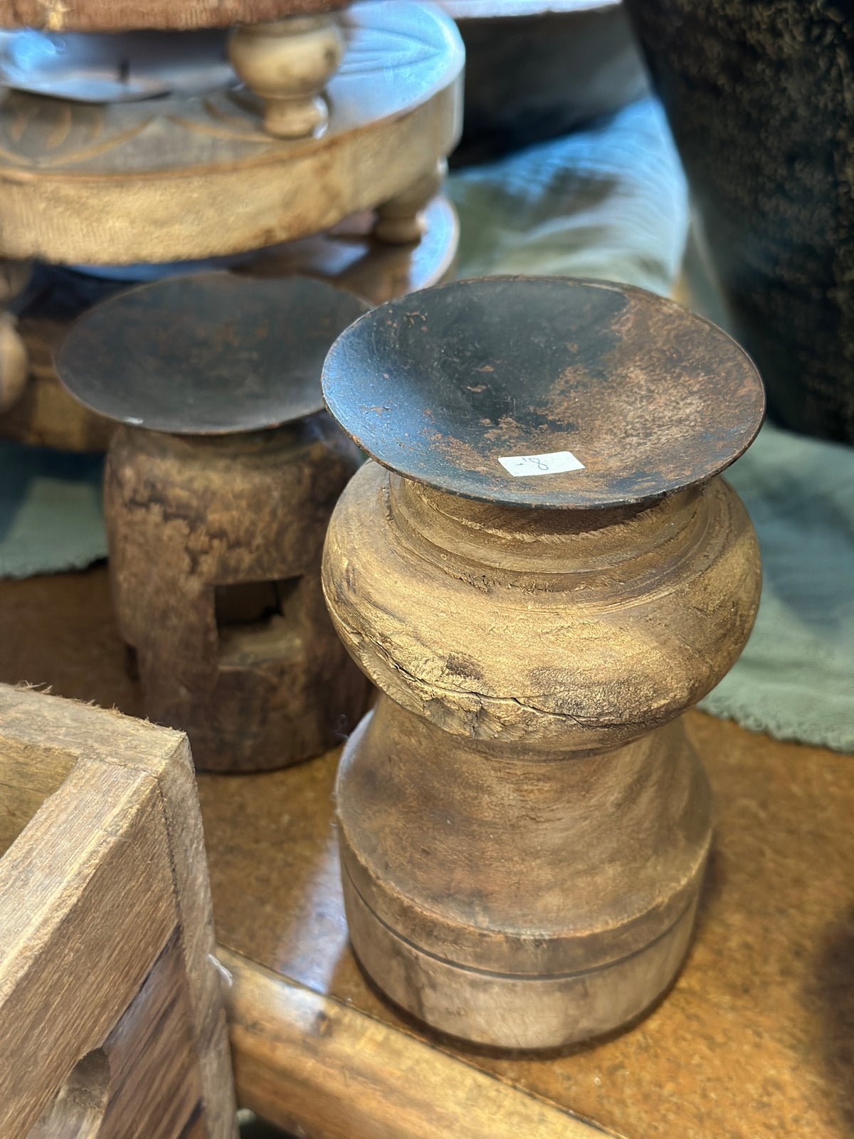 Kerzenhalter aus Holz, Shabby